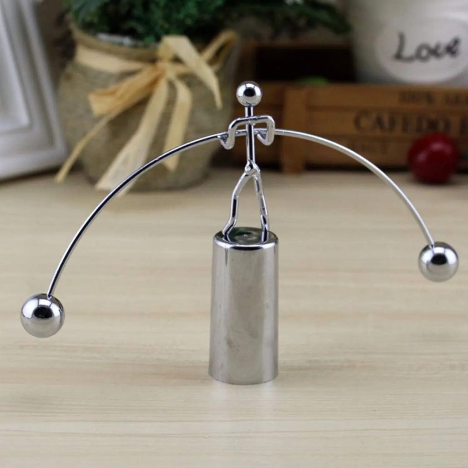 7875 Mini Steel Balance Toy, Decoration Pendulum Newton Cradle Balance Ball Tumbler Desk Toy Metal Man Home Home Decoration Crafts