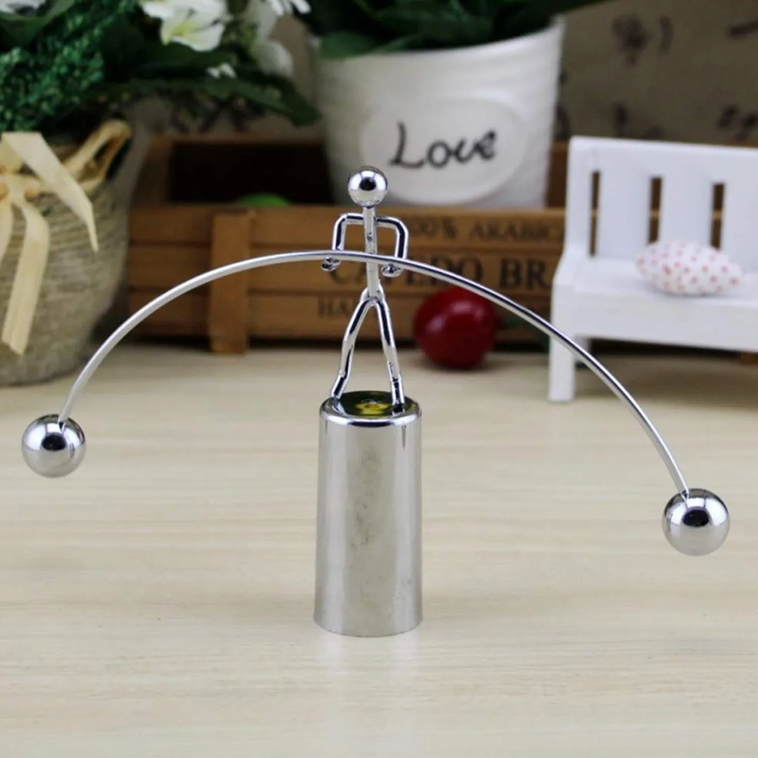 7875 Mini Steel Balance Toy, Decoration Pendulum Newton Cradle Balance Ball Tumbler Desk Toy Metal Man Home Home Decoration Crafts