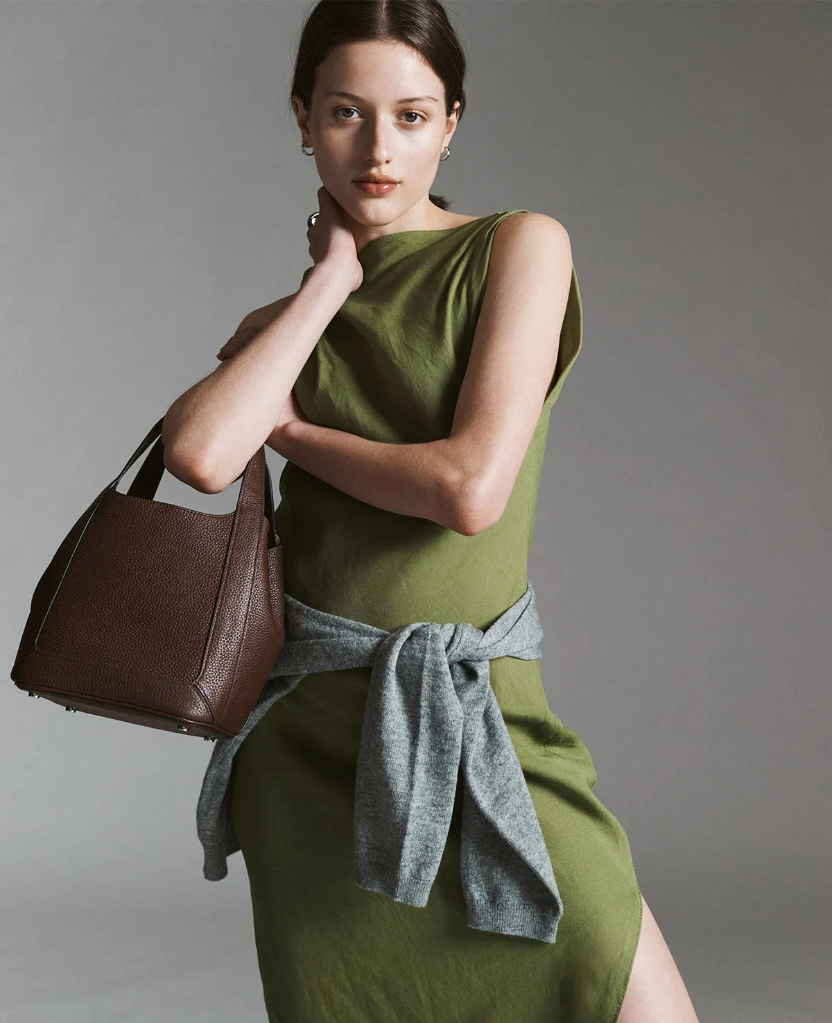 Alexie Tote: Coffee Pebbled Leather