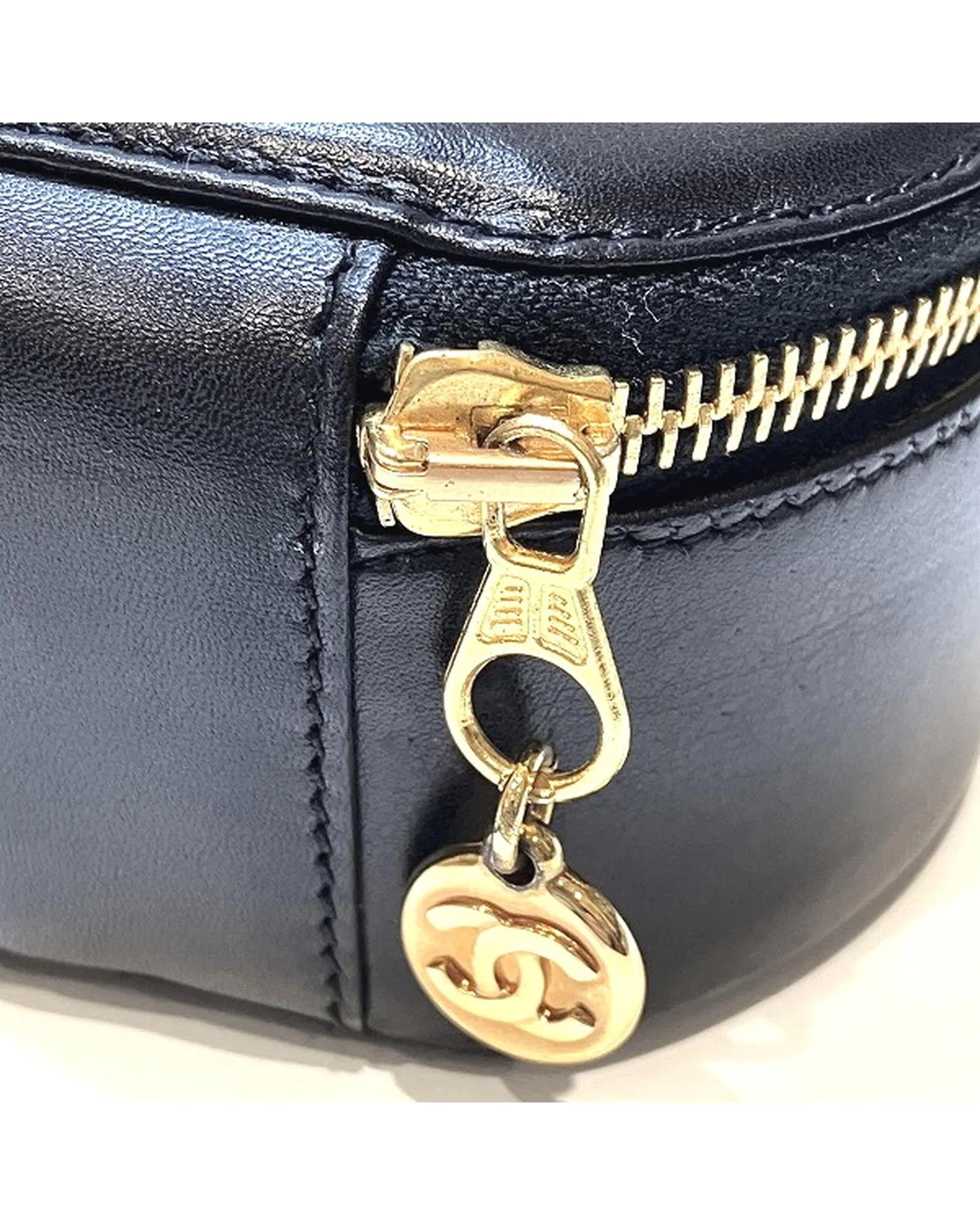 Authentic Leather Chanel Vanity Bag with Coco Mark Design