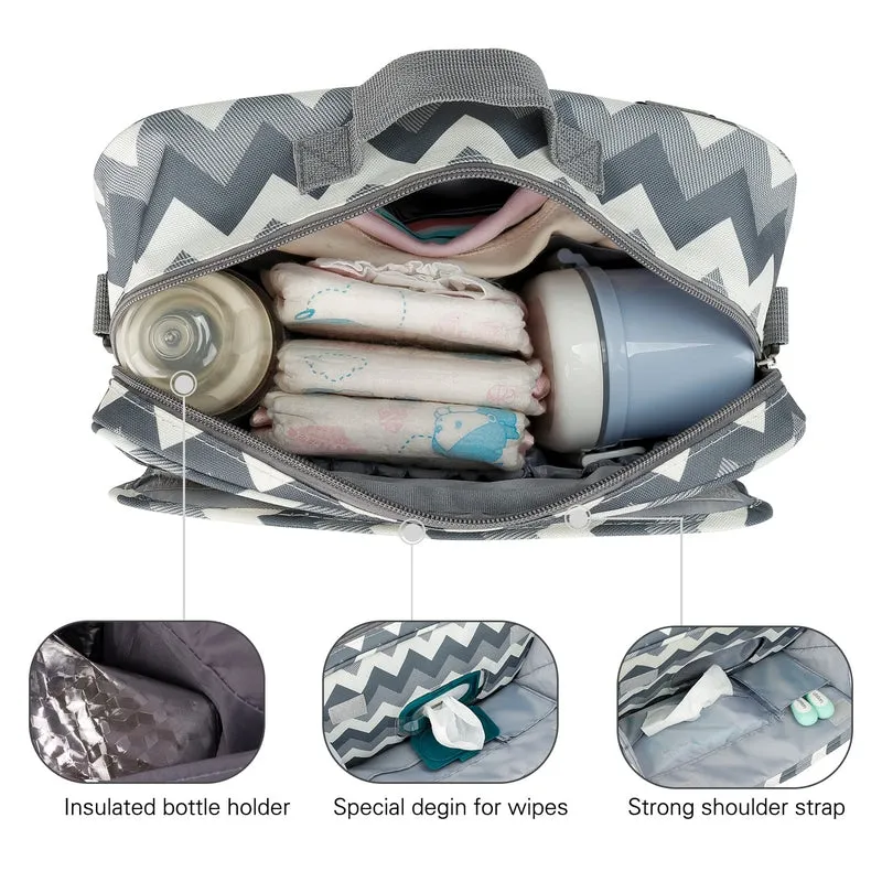 Baby Diaper Changing Clutch Kit - Wave Grey