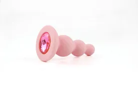 Beaded Gem Butt Plug - Peach Pink