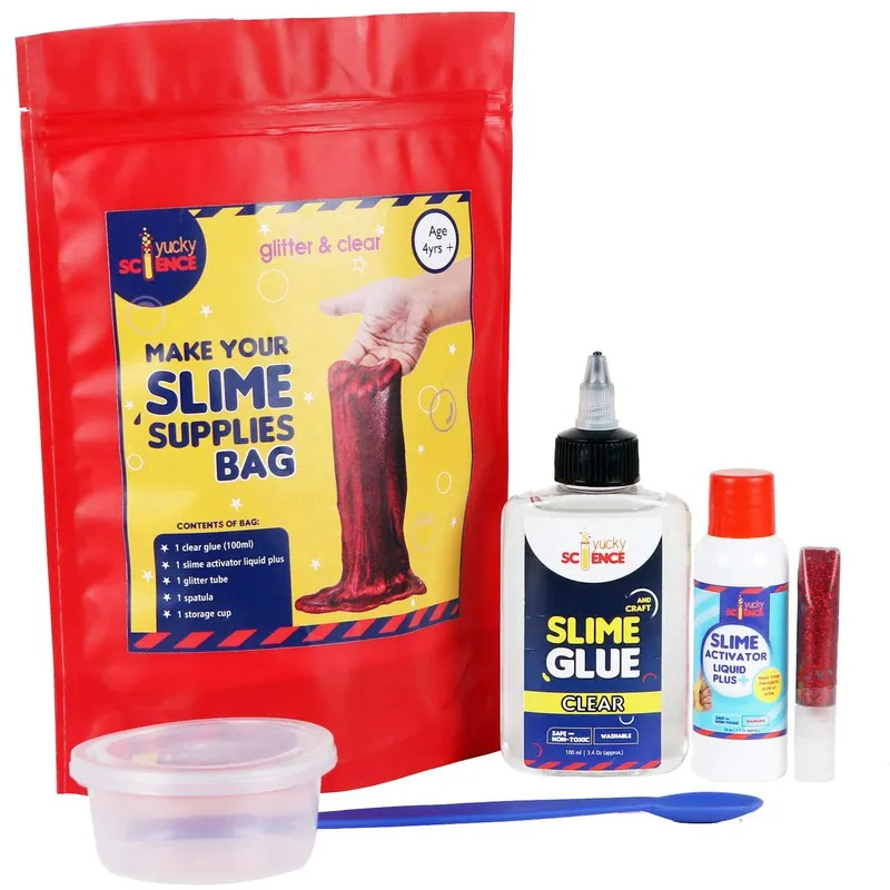 Birthday Gift Set - DIY Slime Making Supplies Bag- Glitter and Clear | 10 Bags