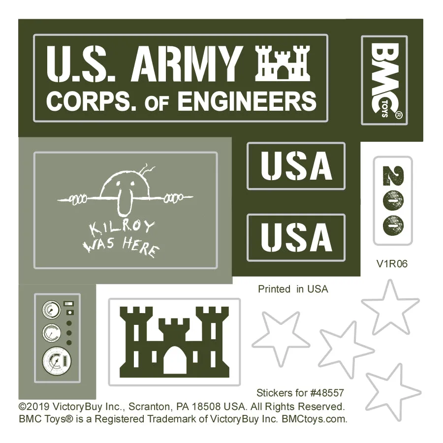 BMC Classic Army Corps of Engineers Tan Bulldozer Building Plastic Army Men Set