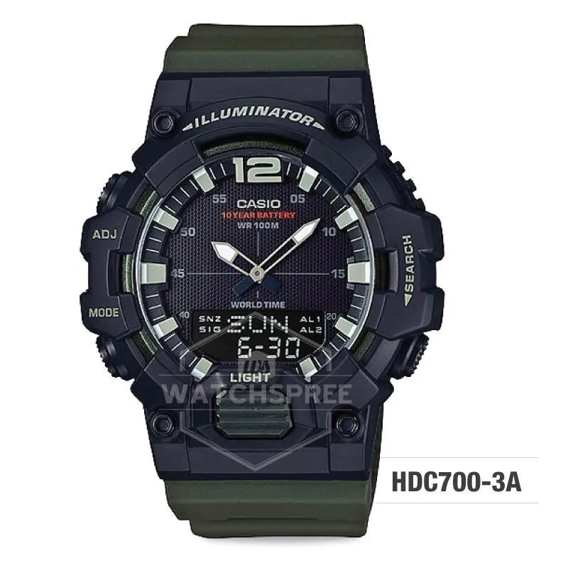 Casio Men's Analog-Digital Combination Watch HDC700-3A HDC-700-3A