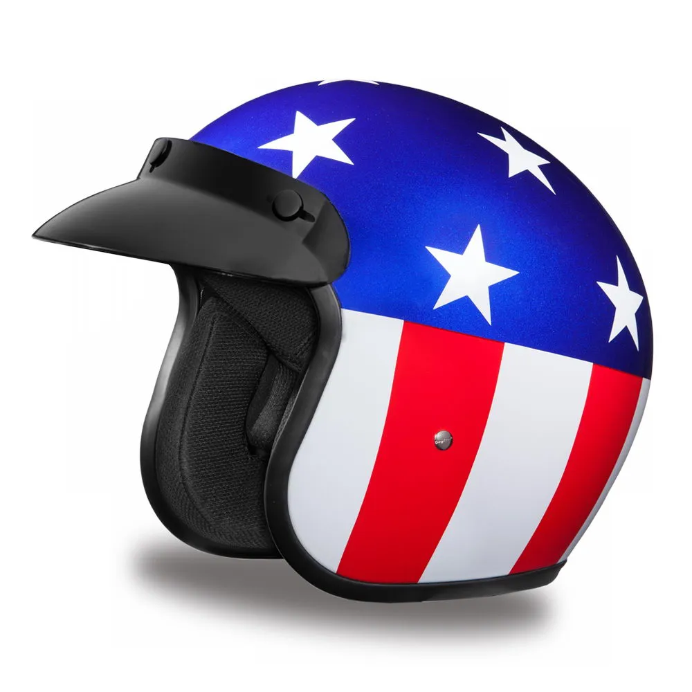 Close Out Clearance Daytona Helmets DC6-CA ‘Cruiser’ Captain Americal  ¾ Open Face Helmet