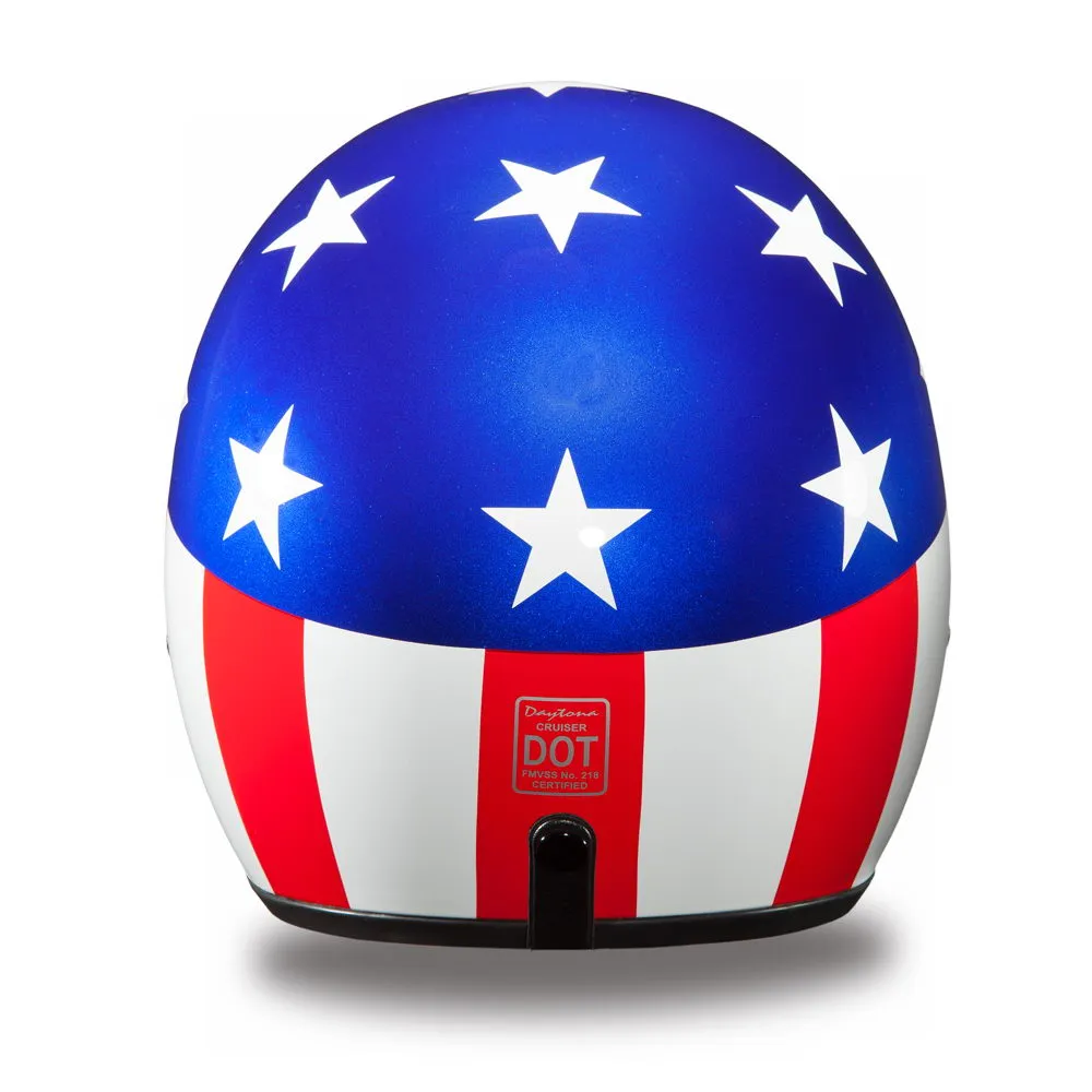 Close Out Clearance Daytona Helmets DC6-CA ‘Cruiser’ Captain Americal  ¾ Open Face Helmet