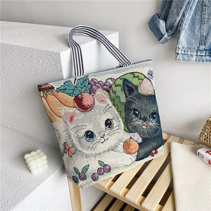 deanwangkt  Fashion Folding Women Big Size Handbag Tote Ladies Casual Flower Printing Canvas Graffiti Shoulder Bag Beach Bolsa Feminina