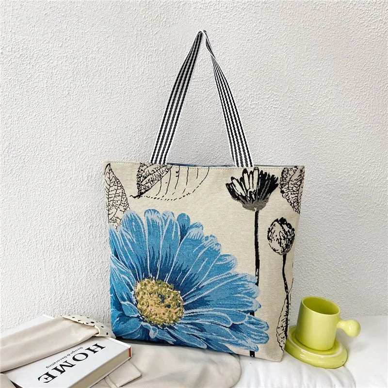 deanwangkt  Fashion Folding Women Big Size Handbag Tote Ladies Casual Flower Printing Canvas Graffiti Shoulder Bag Beach Bolsa Feminina