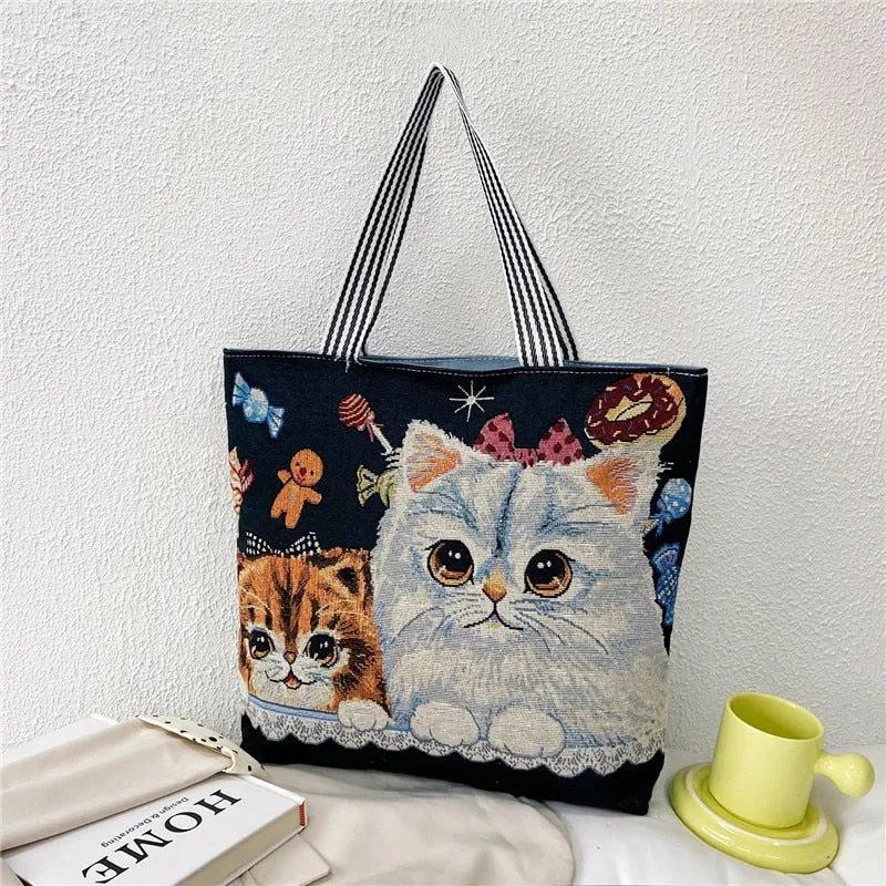 deanwangkt  Fashion Folding Women Big Size Handbag Tote Ladies Casual Flower Printing Canvas Graffiti Shoulder Bag Beach Bolsa Feminina