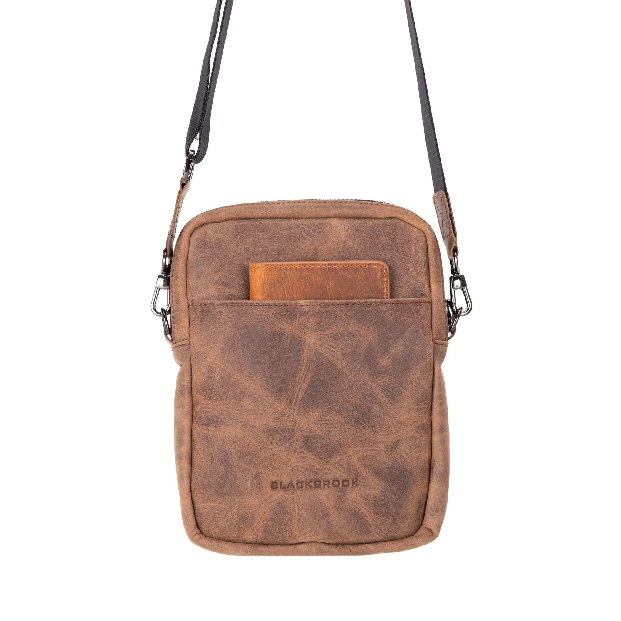 Dillon Crossbody Leather Bag, Distressed Coffee