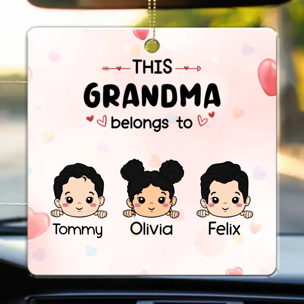 Family - This Grandma Belongs To - Personalized Acrylic Keychain - Personalized Acrylic Car Hanger