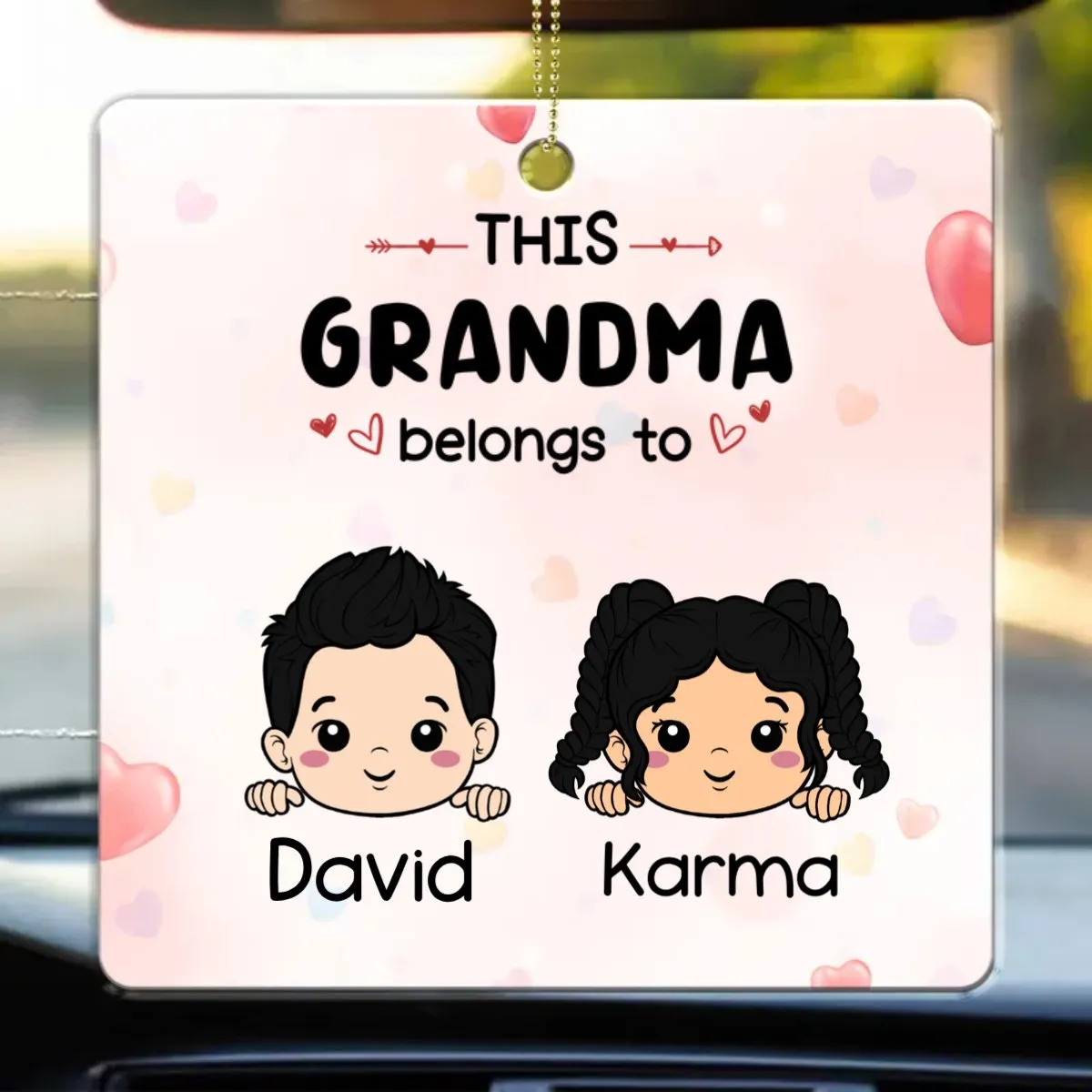 Family - This Grandma Belongs To - Personalized Acrylic Keychain - Personalized Acrylic Car Hanger