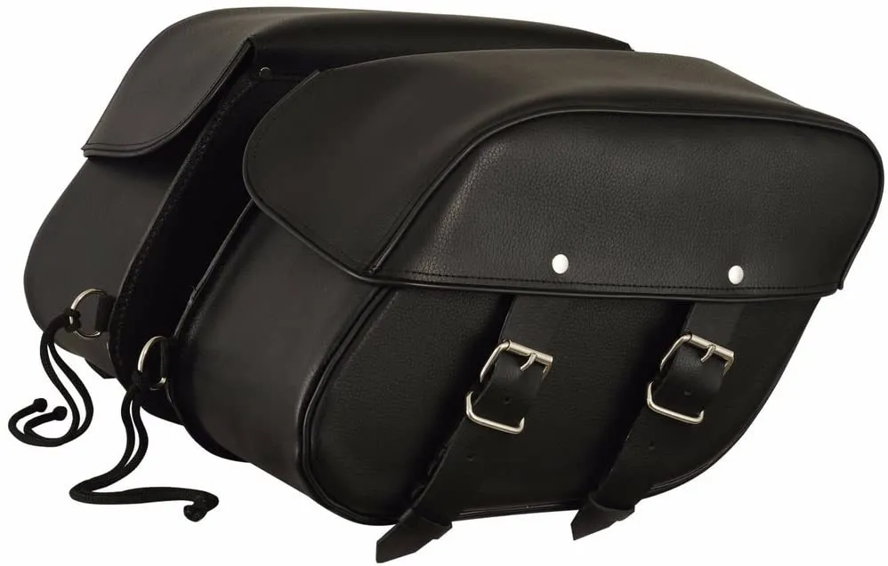 First Manufacturing FIBAG8009 Black Leather Mountable Motorcycle Saddlebags