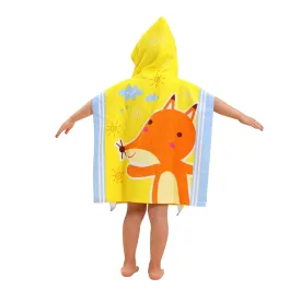 Foxy Hooded Poncho Towel for Kids |Printed Cape Towels for Kids