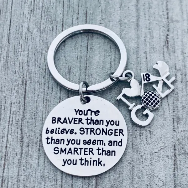 Golf Keychain - Inspirational You’re Braver than you Believe