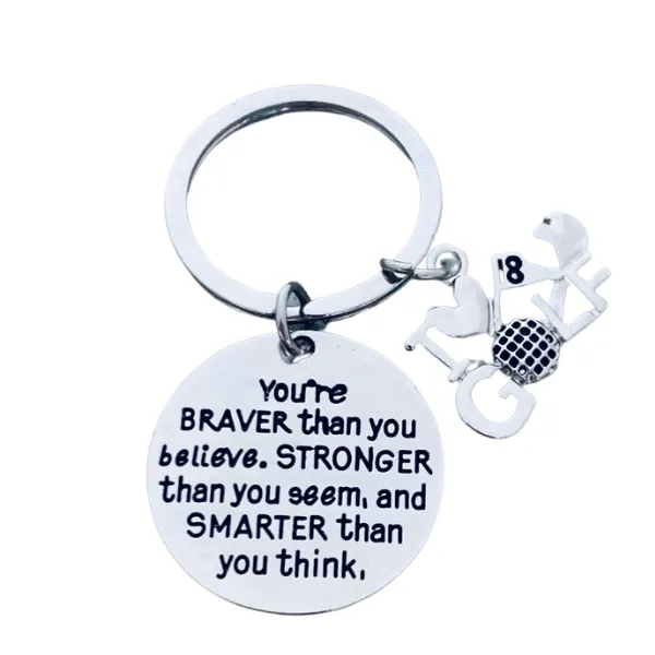 Golf Keychain - Inspirational You’re Braver than you Believe