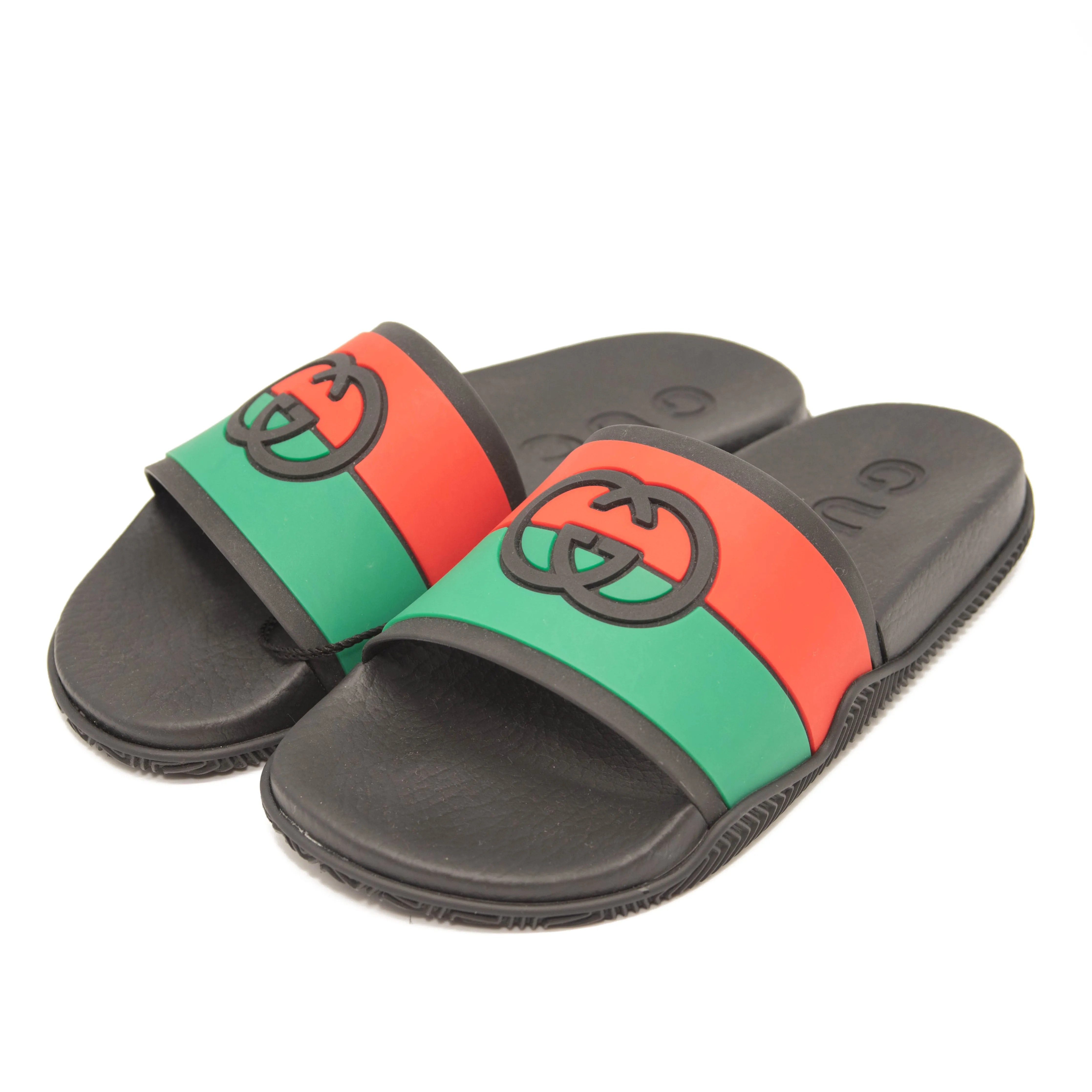 Gucci Pursuit GG Logo Slide Sandal (Women) EU 36 Black Green Red No Box