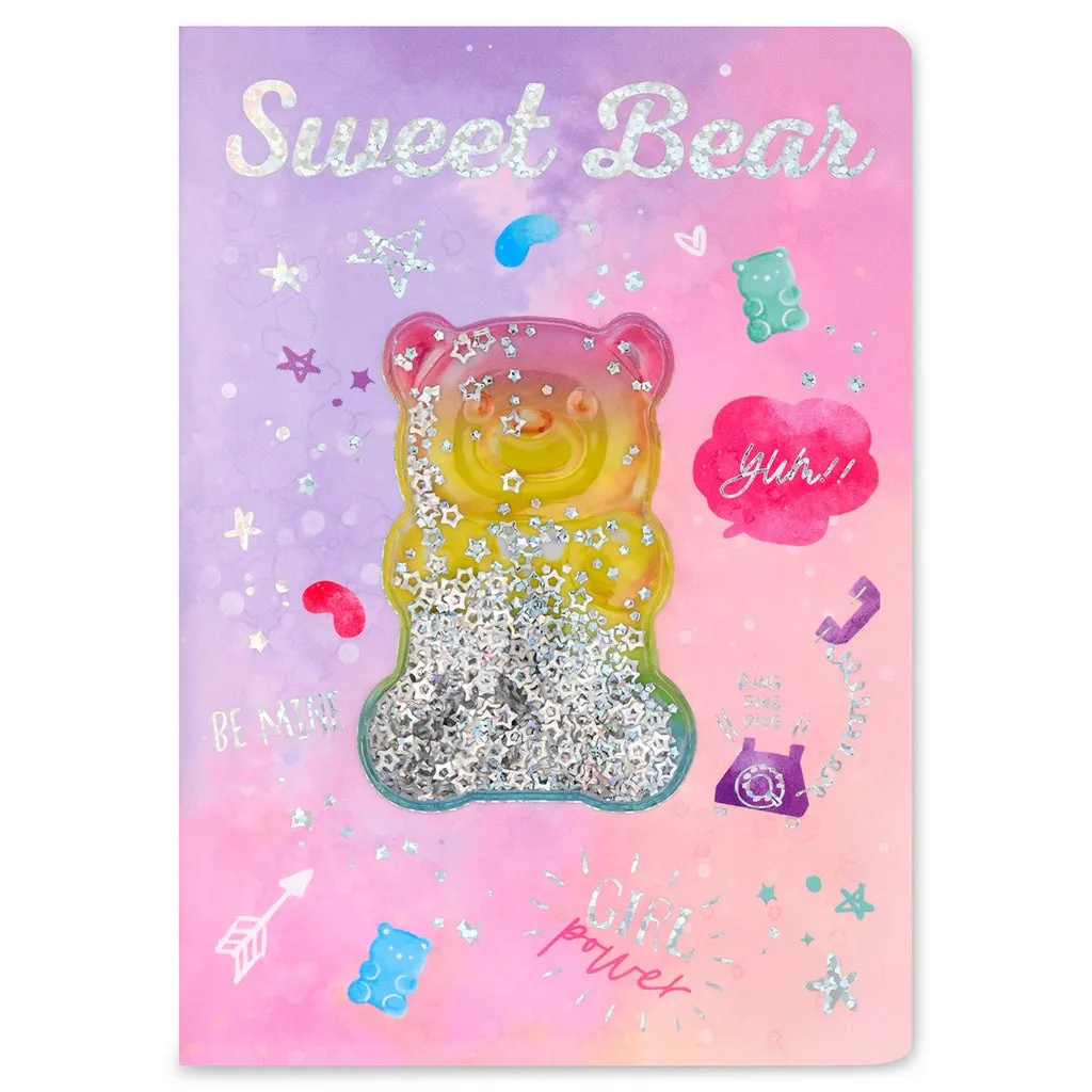 gummy bear shaky glitter mini journal