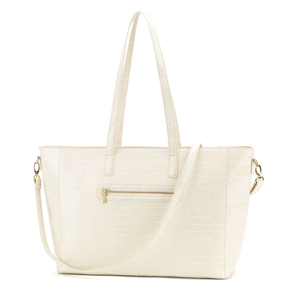 Ivory Crocodile Michelle Work Purse by Viv &  Lou