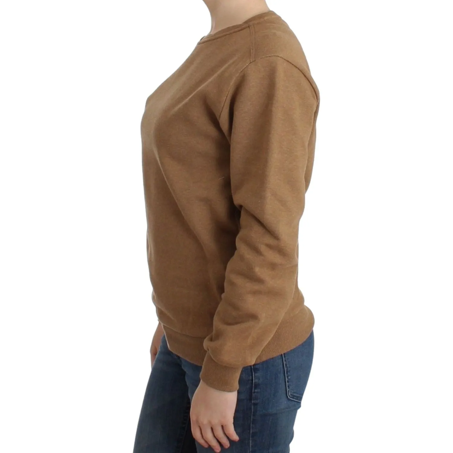 John Galliano Chic Brown Crewneck Cotton Sweater