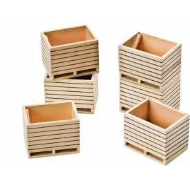 KIDS GLOBE FARMING 6 PACK WOODEN POTATO BOX CREATES