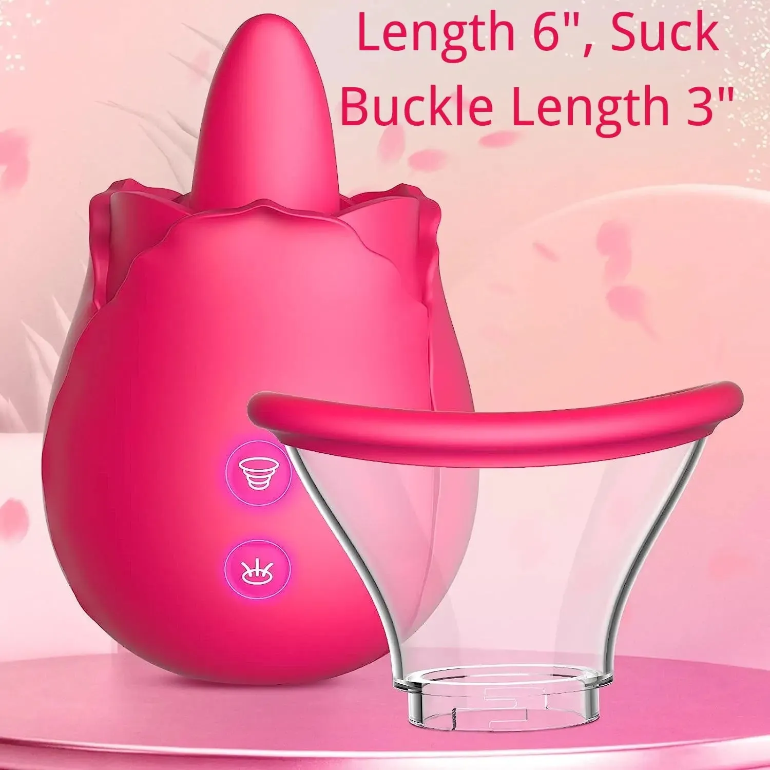 Klara - 2 in 1 Licking & Sucking Vacuum Pump Rose Vibrator