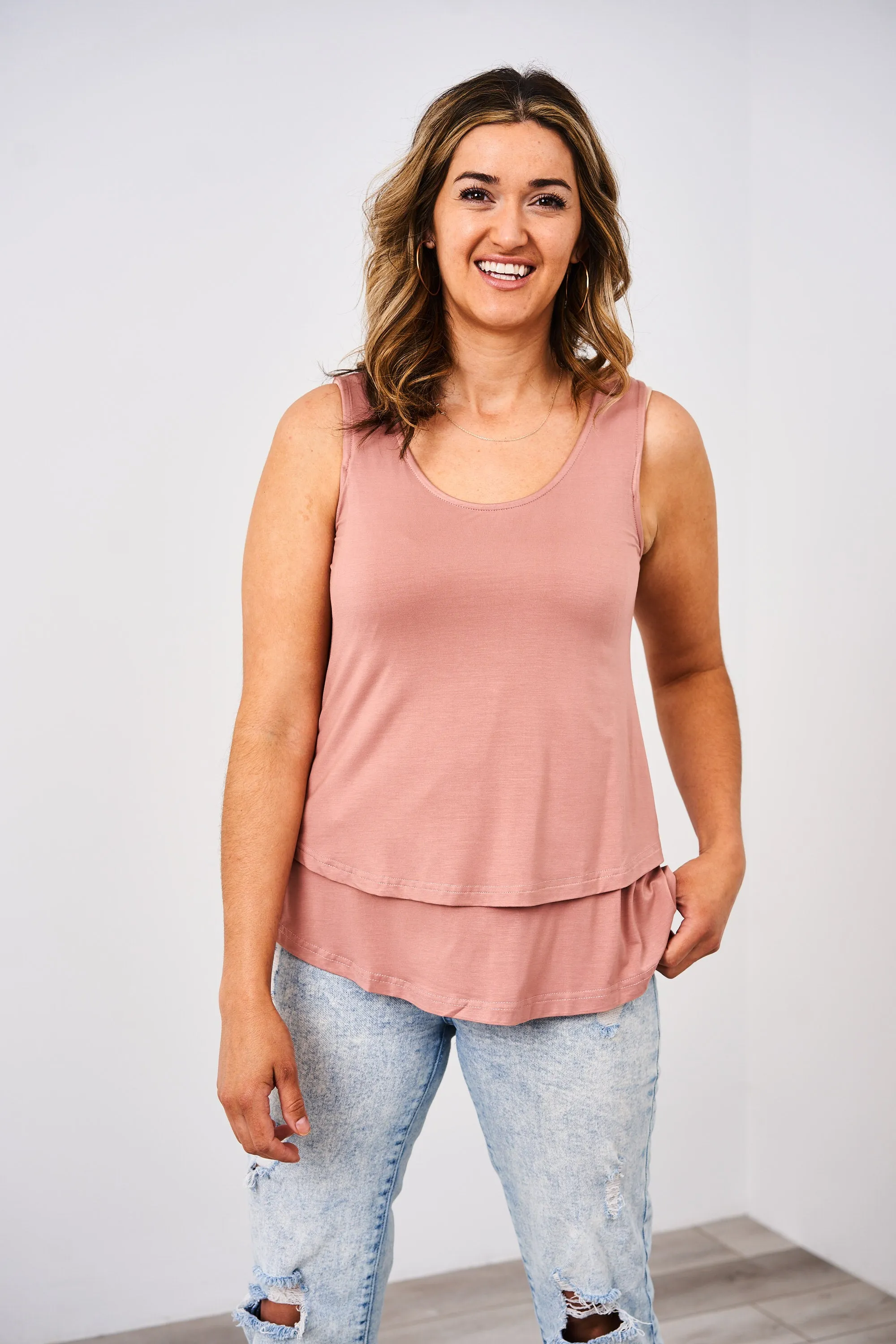 Latched Mama Boyfriend Nursing Swing Tank