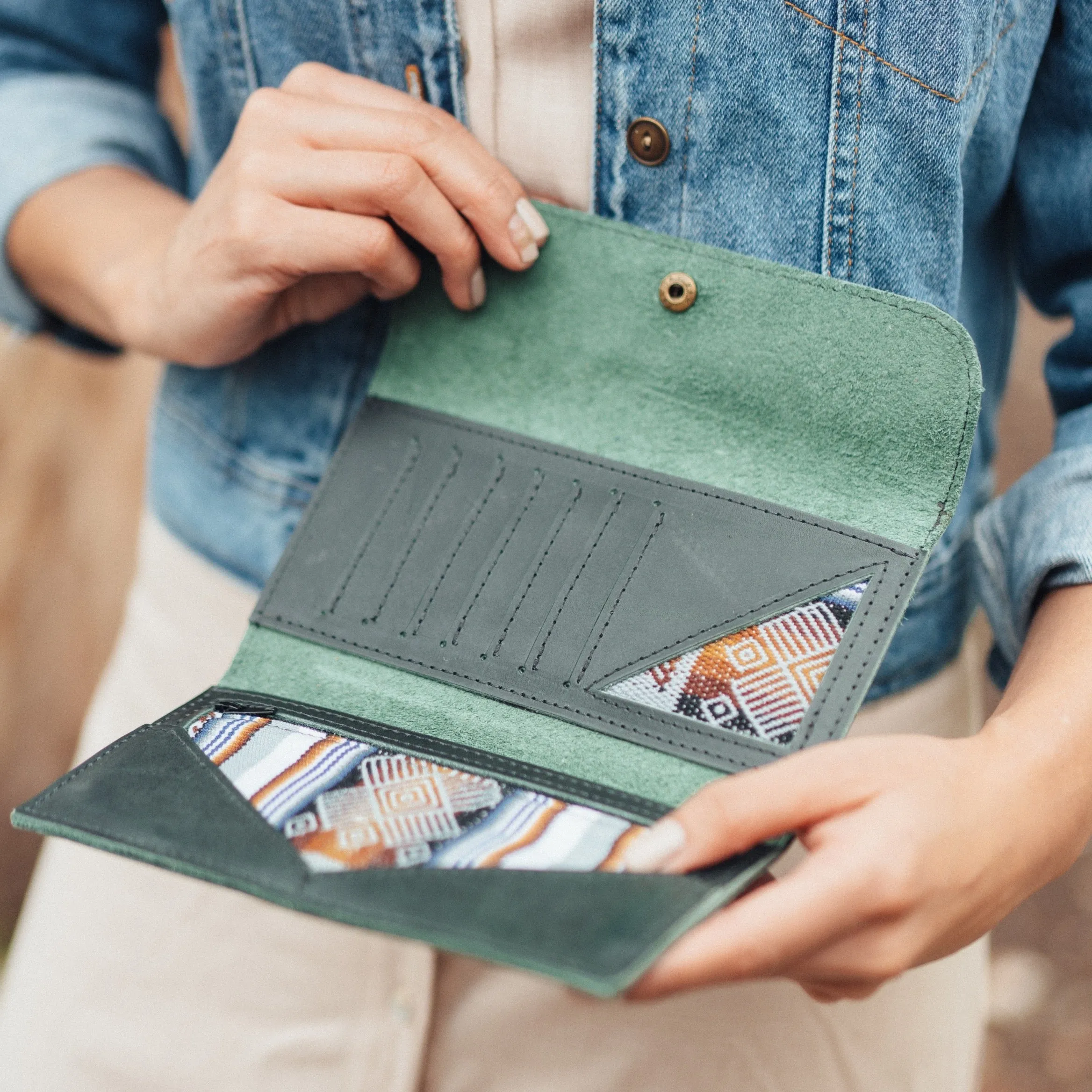 Leather Wallet in Emerald