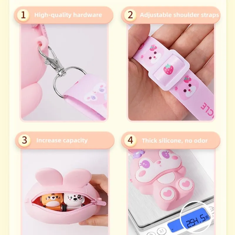 Little Bunny Zipper Sling Bag with Mirror, Comb and Keychain (Assorted Colours)