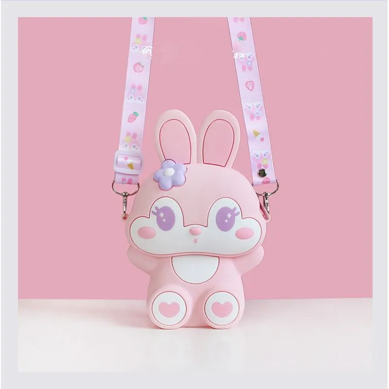 Little Bunny Zipper Sling Bag with Mirror, Comb and Keychain (Assorted Colours)