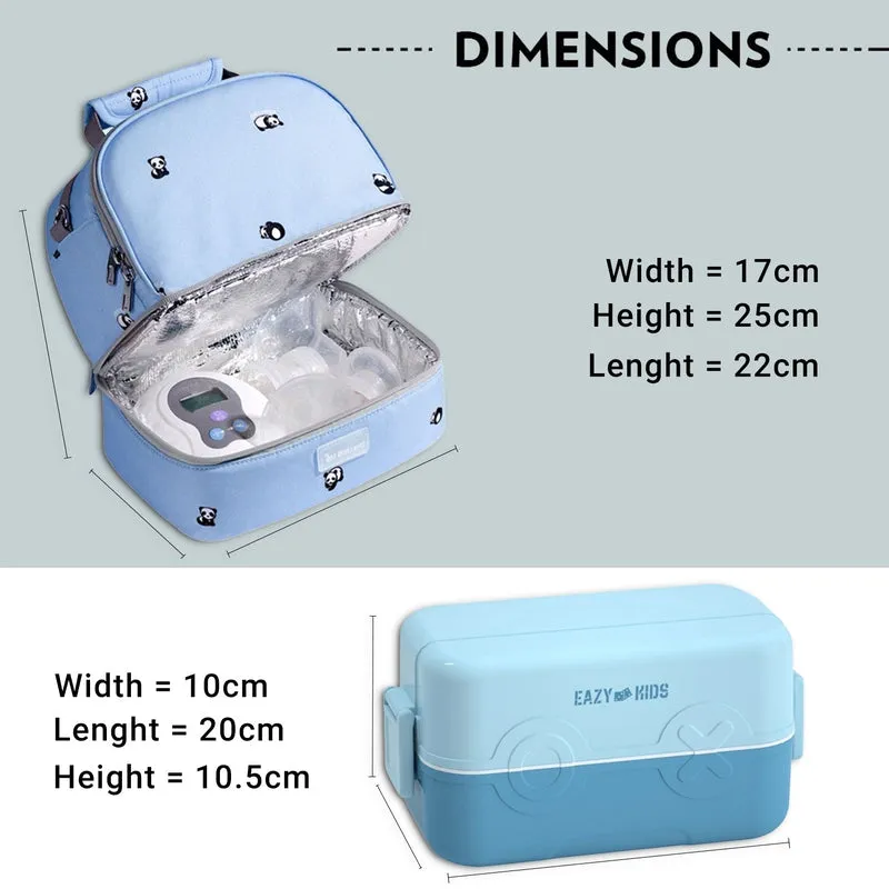 Lunch box and Lunch bag Set - Blue