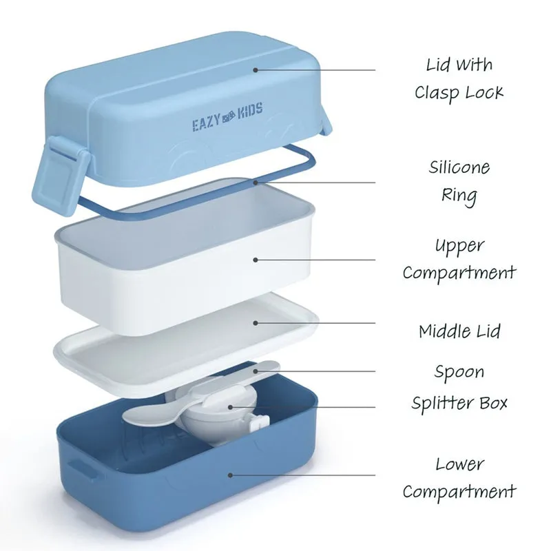 Lunch box and Lunch bag Set - Blue