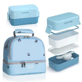 Lunch box and Lunch bag Set - Blue