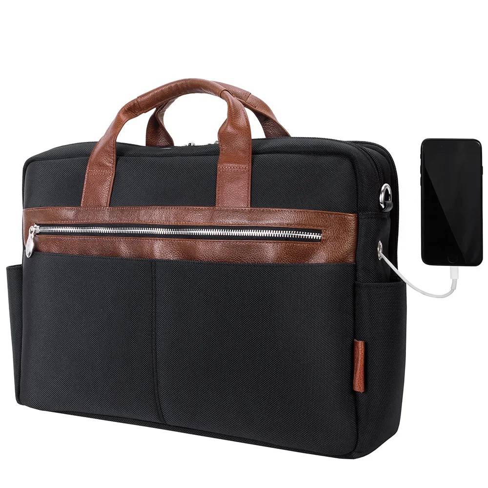 McKlein 17" Nylon Two-Tone Dual-Compartment Laptop Briefcase