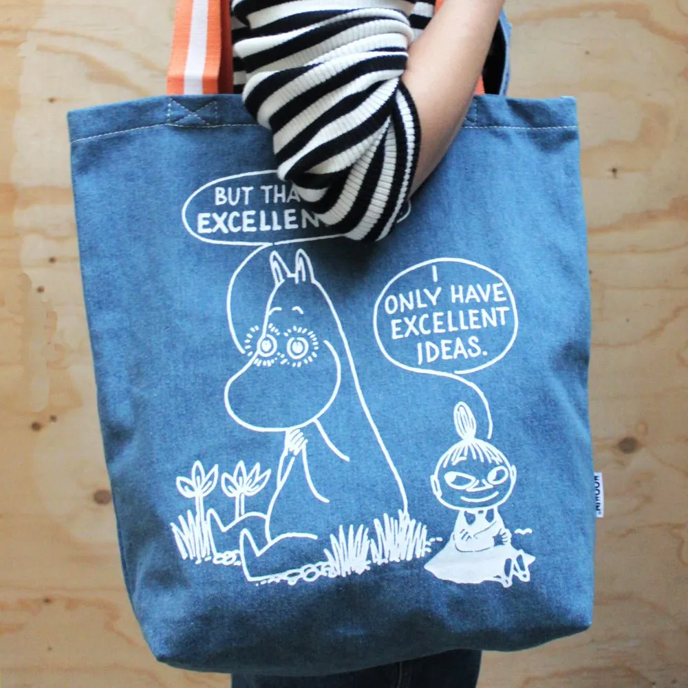 Moomin "Excellent Idea" Denim Tote