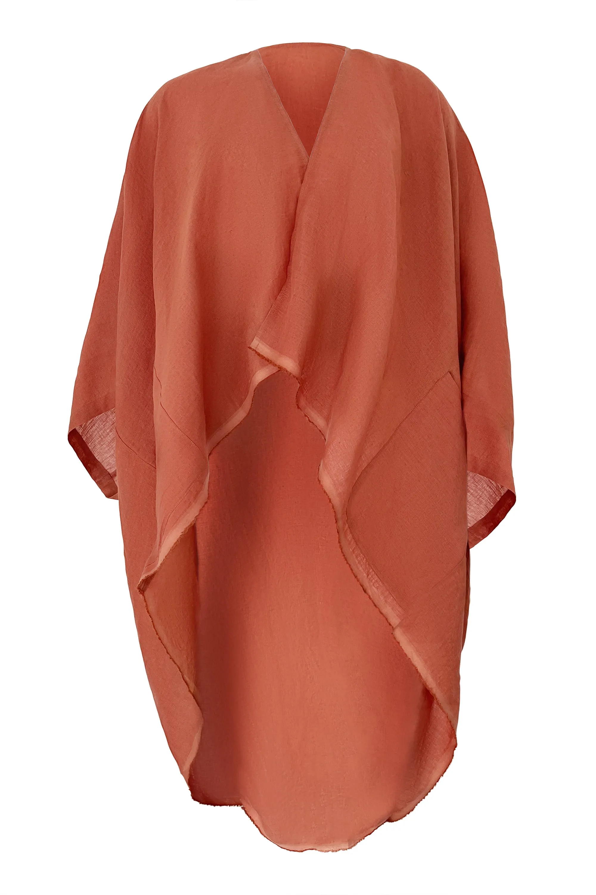 NEW! Petite LINEN Kimono Peach Spice