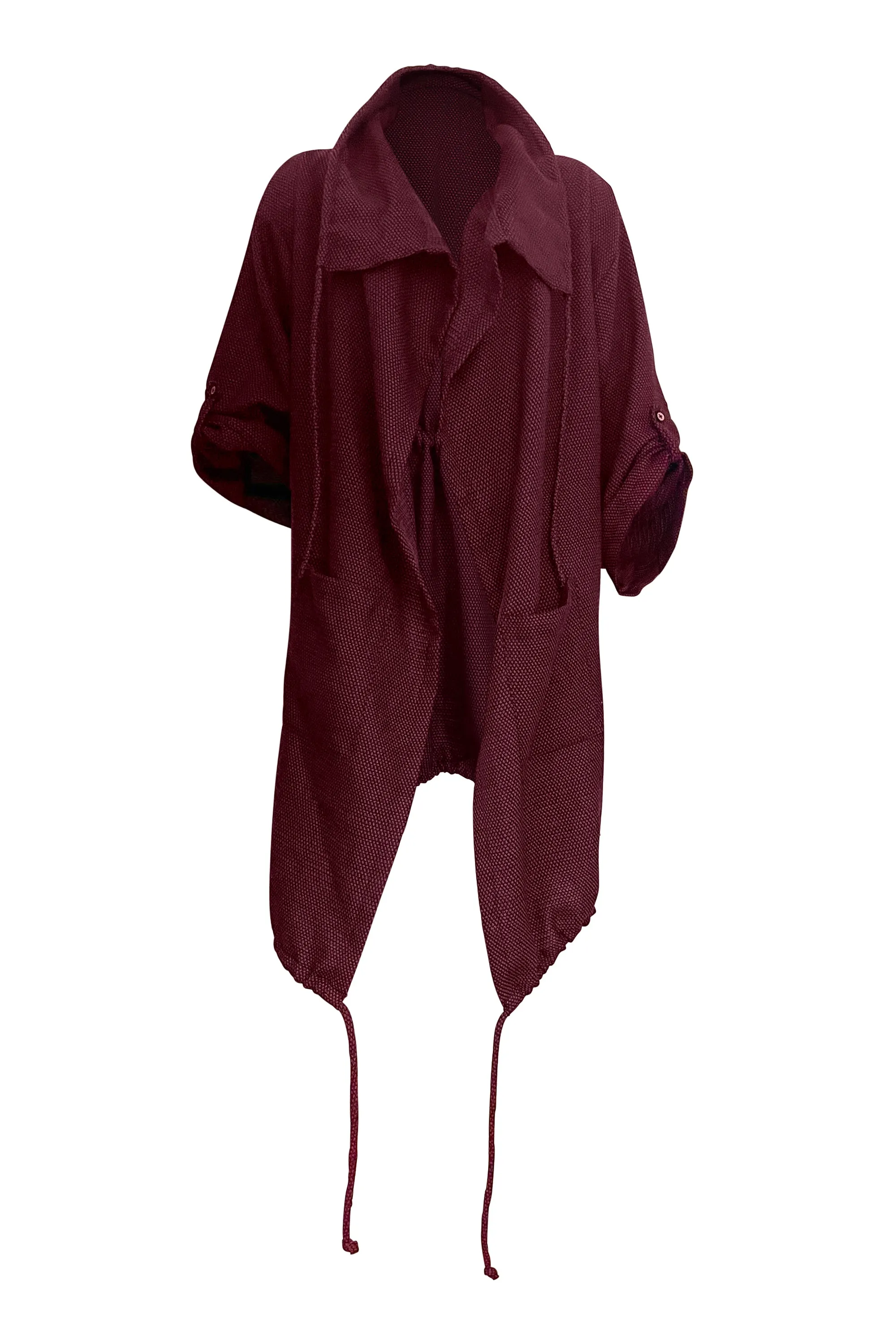 NEW! Wool Drawstring Overlay Maroon