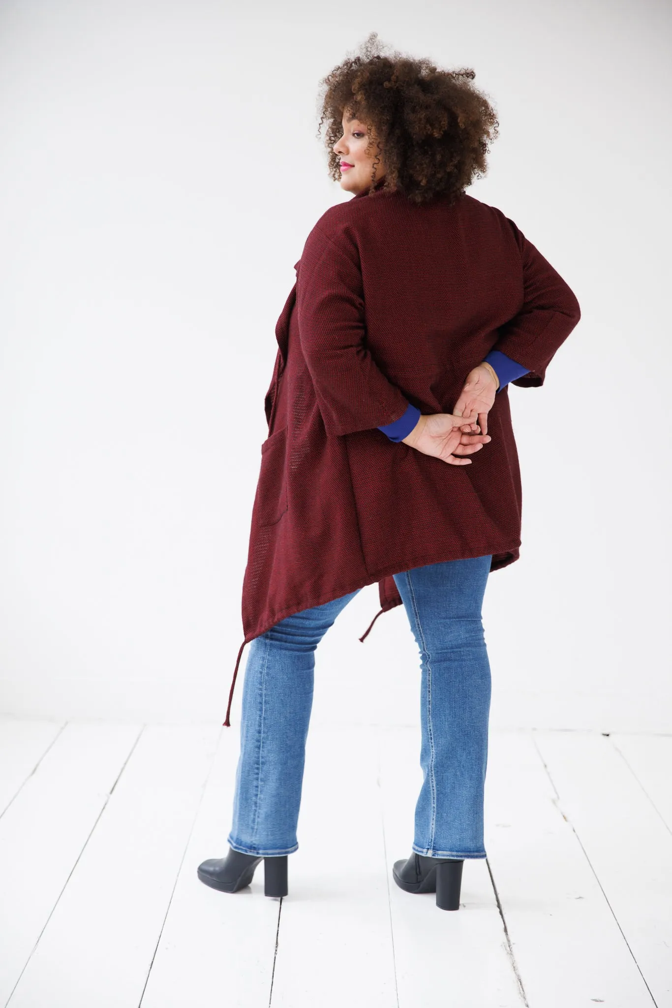 NEW! Wool Drawstring Overlay Maroon