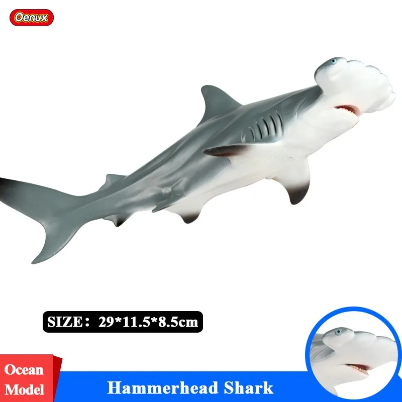 Oenux Savage Marine Sea Life Megalodon Action Figure Classic Ocean Animals Big Shark Fish Model PVC Collection Toy For Kids Gift