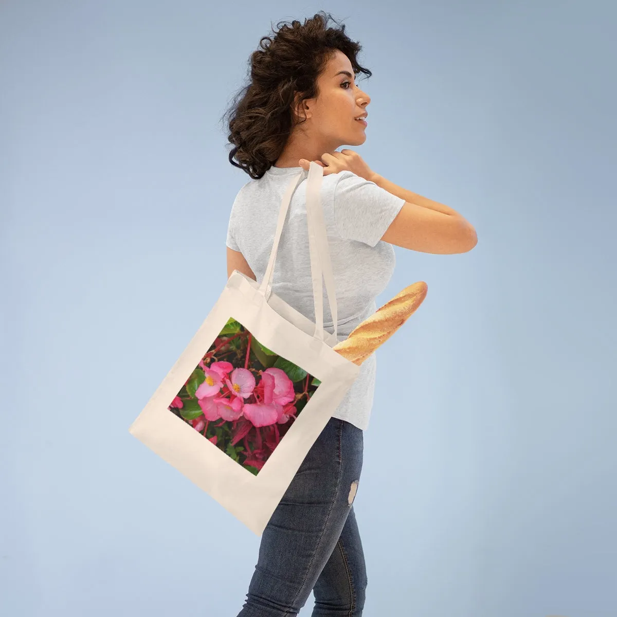 Pink Flowers Tote Bag