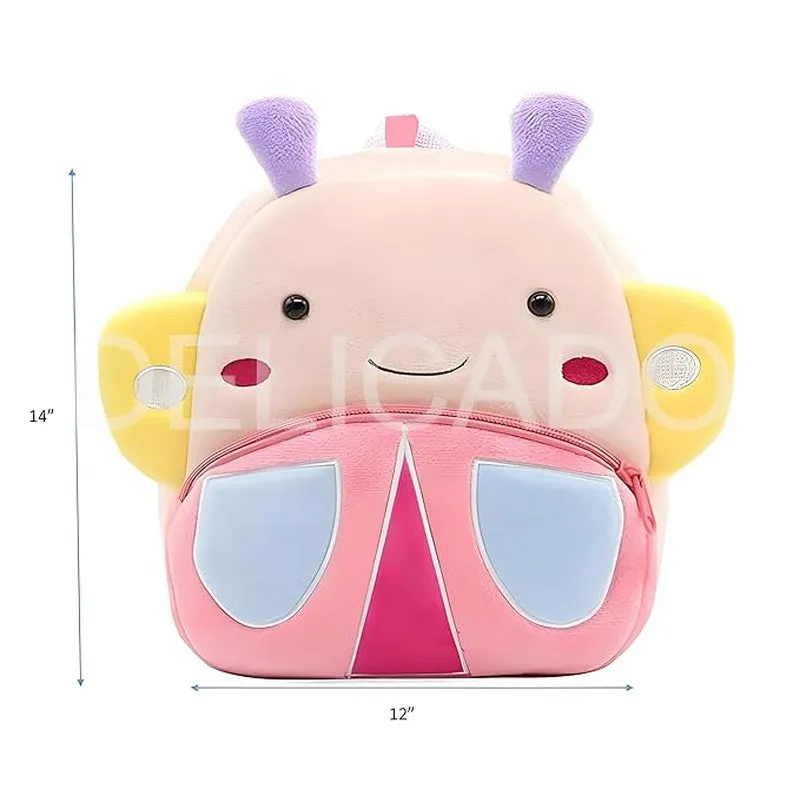 Premium Quality Soft Design Butterfly School Bag for Kids - 14 Inches