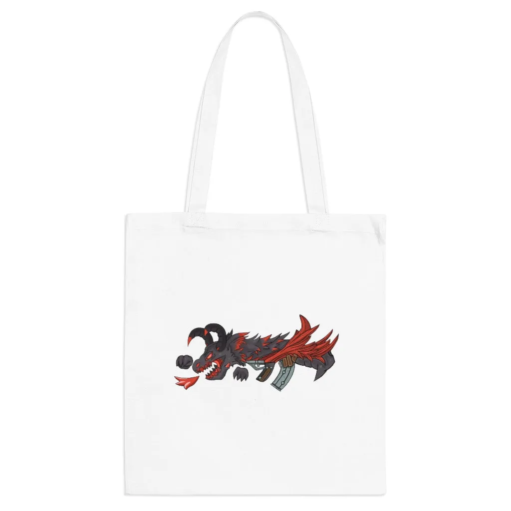 Red Black Dragon Gun Tote Bag