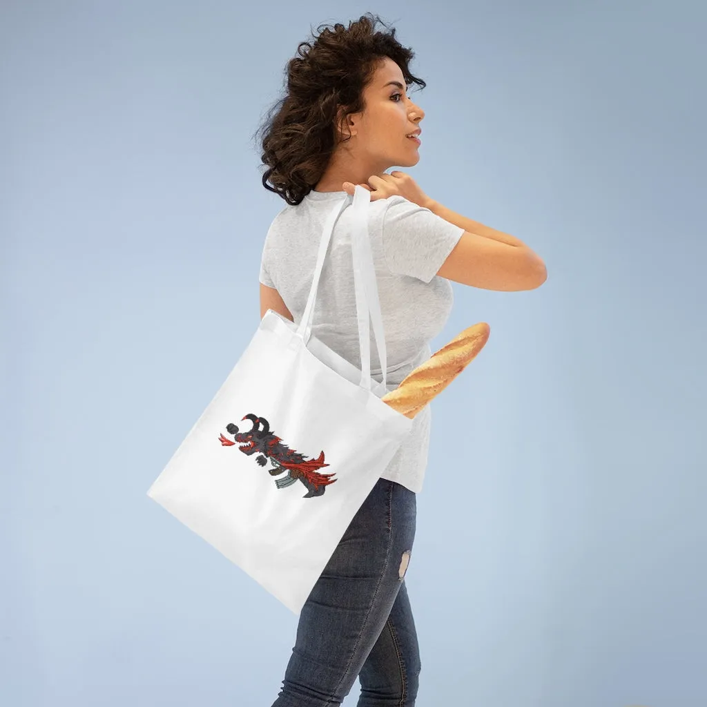 Red Black Dragon Gun Tote Bag