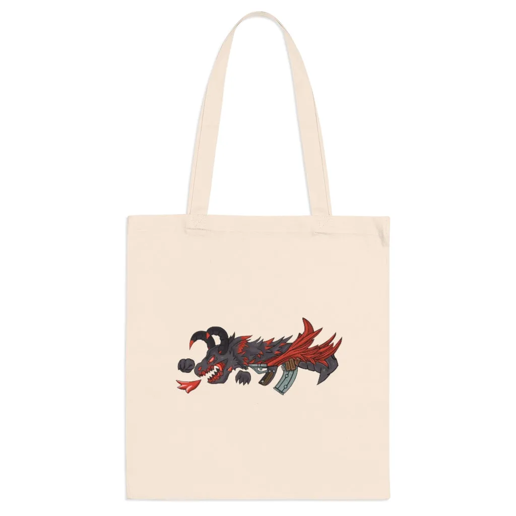 Red Black Dragon Gun Tote Bag