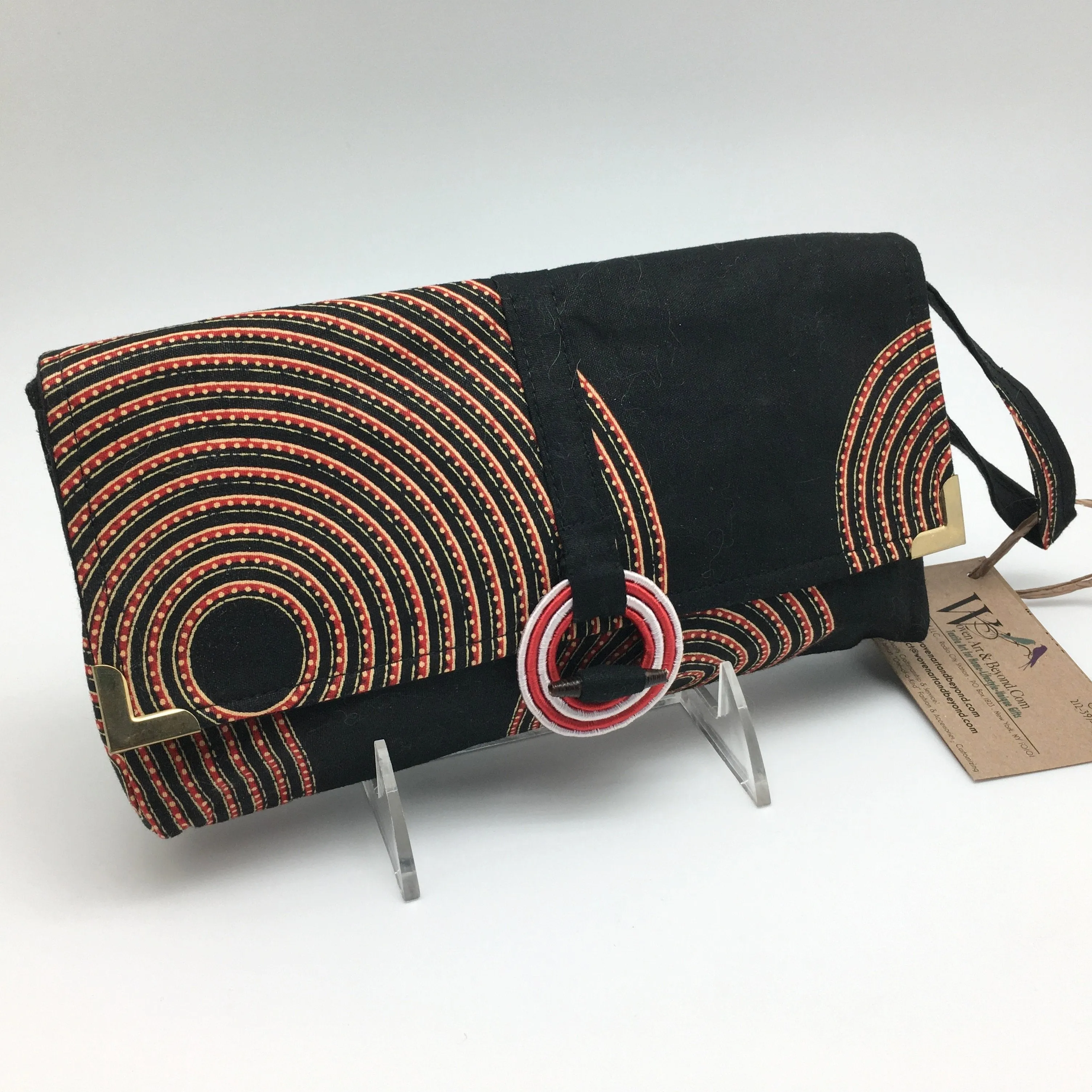 Rwandan Batik Wristlet Clutch - GeoCircles