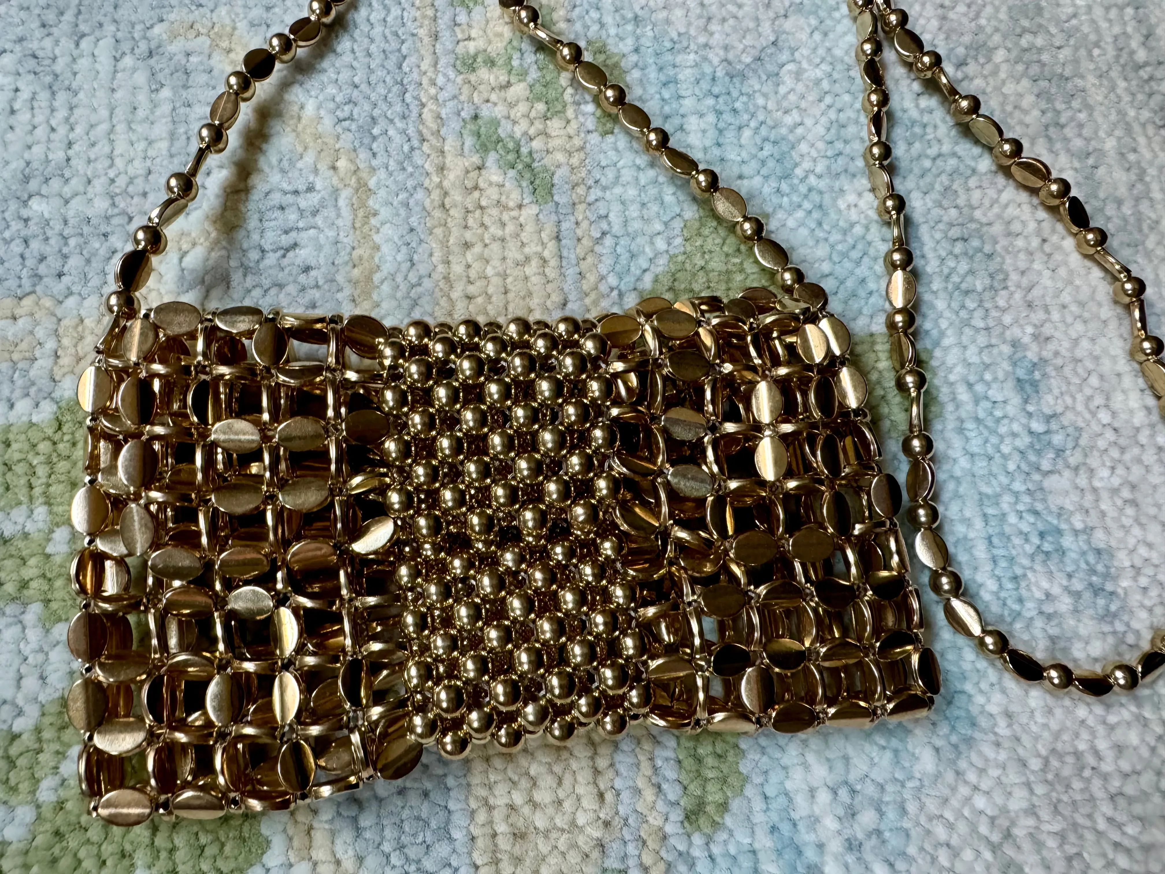 Slim Gold Beaded Gameday Crossbody Bag