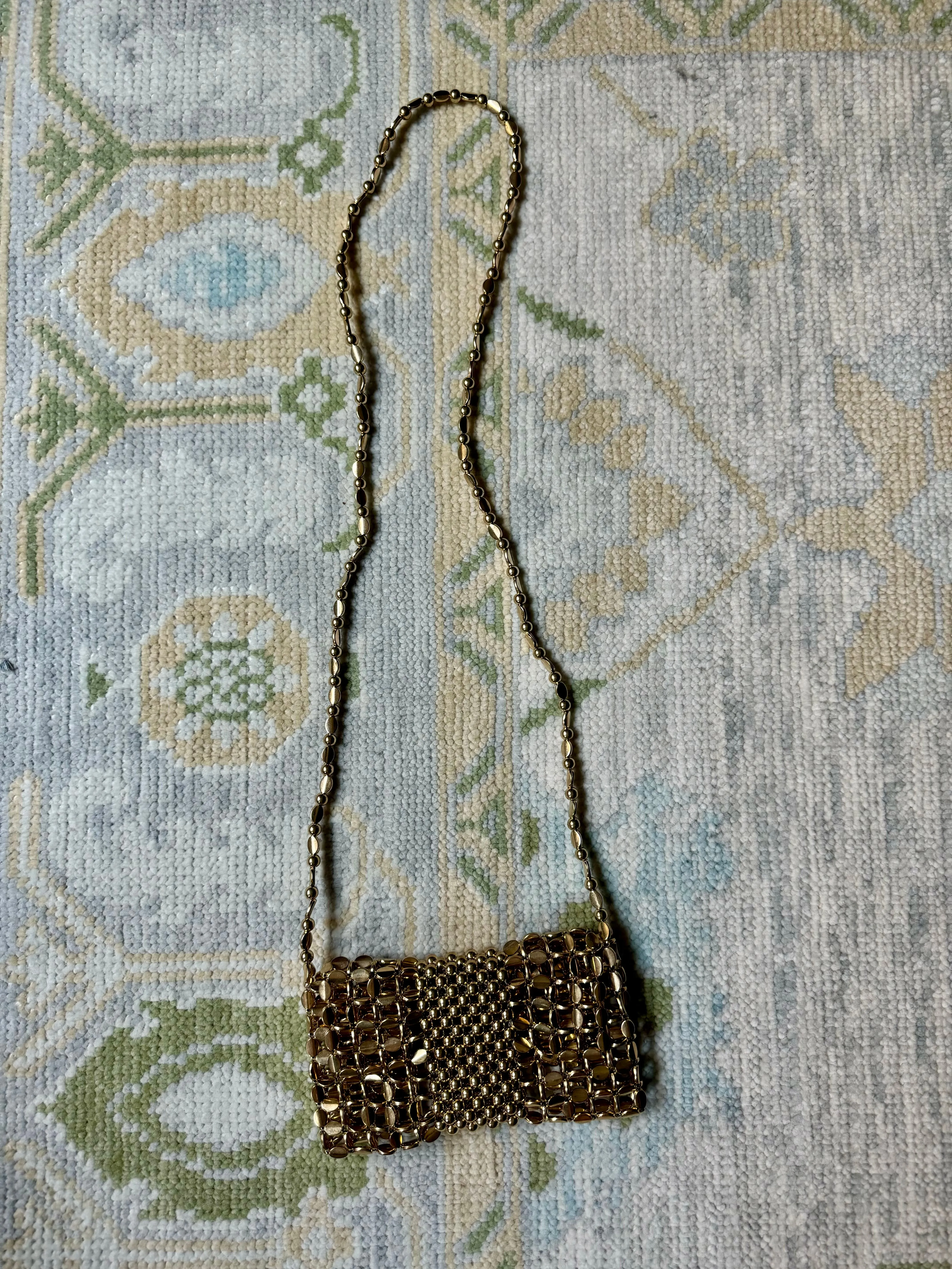 Slim Gold Beaded Gameday Crossbody Bag