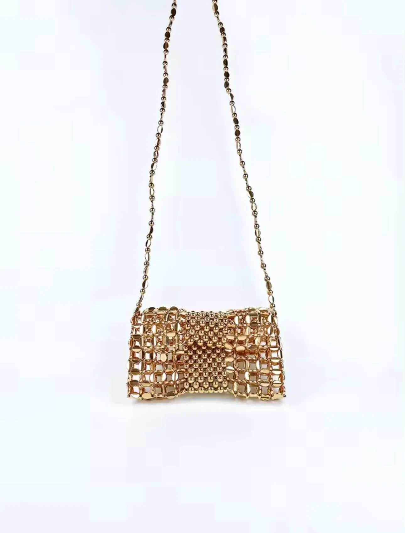 Slim Gold Beaded Gameday Crossbody Bag