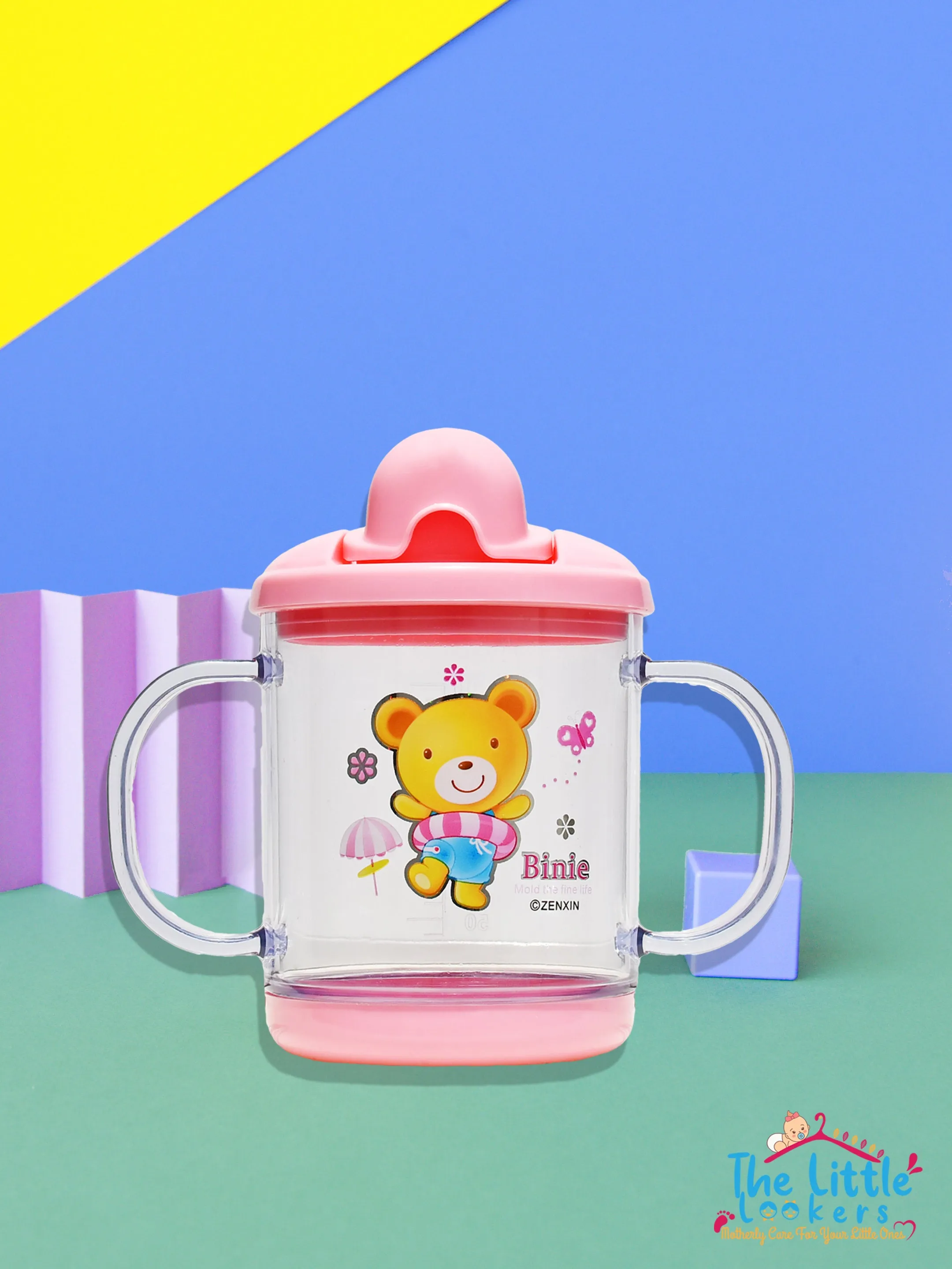 THE LITTLE LOOKERS Premium Quality Bpa Free Unbreakable Sippy Cup (Sipper Mugs for Kids/Children/Babies/Infants) Spout Infant PP/Glass Look Water/Juice Training Sipper Cup with Handles-200ml